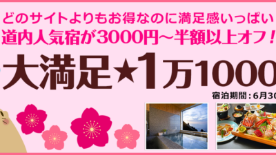 ぐうたび北海道の看板企画！「春の大満足１万1000円」がはじまりました！